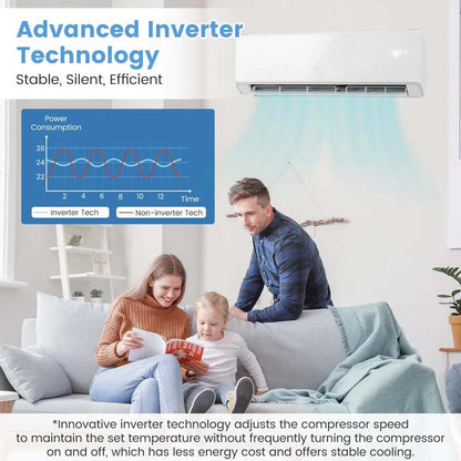18,000 BTU 21 SEER2 208-230V WiFi Mini-Split Air Conditioner Heat Pump System