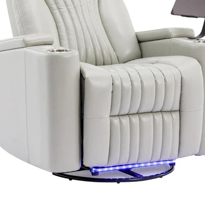 Power Home Theater Recliner Chair, 34.6 D x 38.2 W x 41.4 H, 110-160 Recline, 270 Swivel