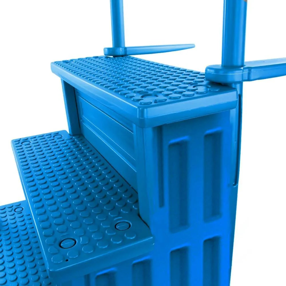 Aqua Select Anti-Slip In-Pool Steps, Gray, 28in W x 81in H, 300 lbs Capacity - For Above Ground Pools