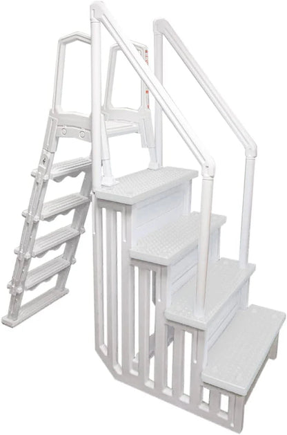 Aqua Select Anti-Slip In-Pool Steps, Gray, 28in W x 81in H, 300 lbs Capacity - For Above Ground Pools