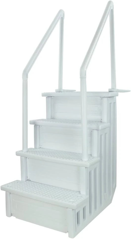 Aqua Select Anti-Slip In-Pool Steps, Gray, 28in W x 81in H, 300 lbs Capacity - For Above Ground Pools