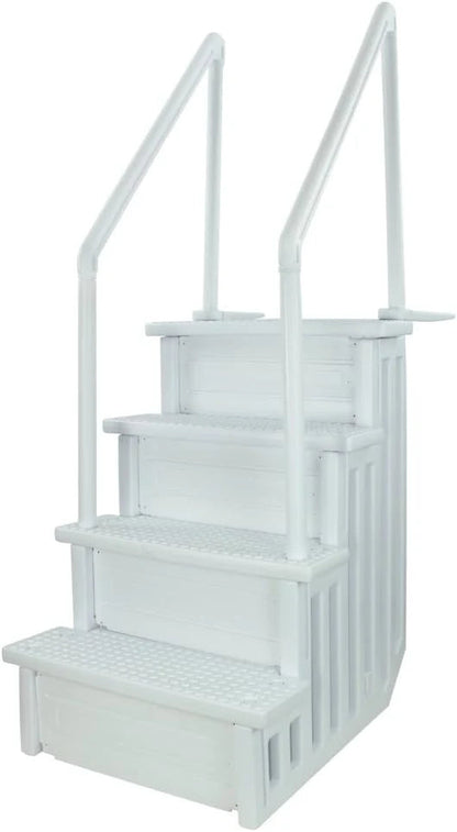 Aqua Select Anti-Slip In-Pool Steps, Gray, 28in W x 81in H, 300 lbs Capacity - For Above Ground Pools