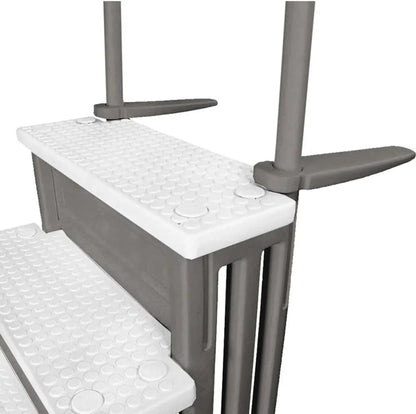 Aqua Select Anti-Slip In-Pool Steps, Gray, 28in W x 81in H, 300 lbs Capacity - For Above Ground Pools
