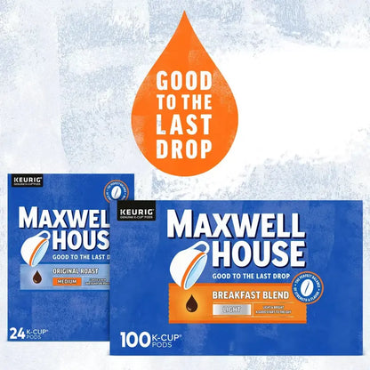 Maxwell House Breakfast Blend Light Roast Coffee Pods, 100 K-Cups