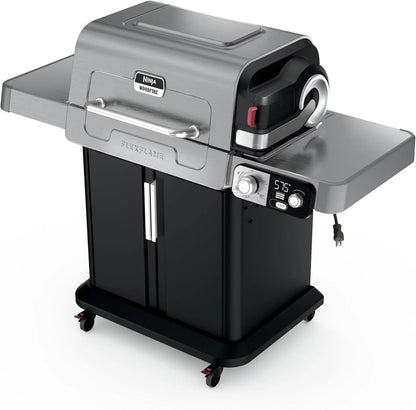 5-in-1 Electric and Propane 3-Burner Outdoor Grill and Smoker, Stainless Steel