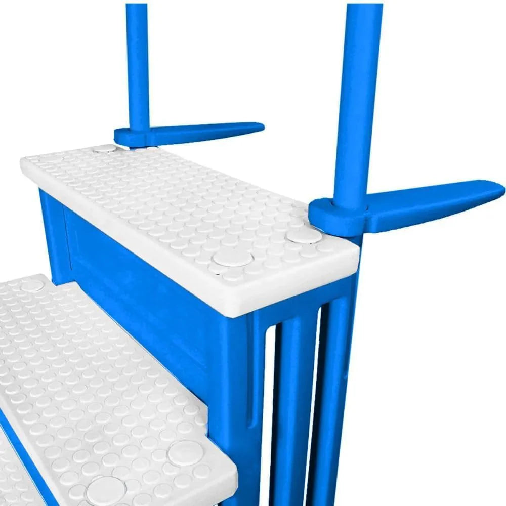 Aqua Select Anti-Slip In-Pool Steps, Gray, 28in W x 81in H, 300 lbs Capacity - For Above Ground Pools