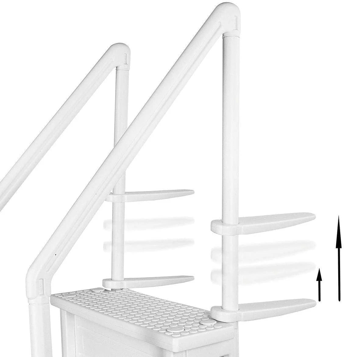 Aqua Select Anti-Slip In-Pool Steps, Gray, 28in W x 81in H, 300 lbs Capacity - For Above Ground Pools