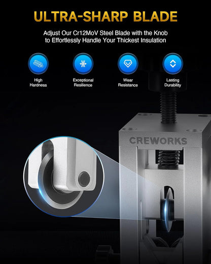 Creworks Automatic Wire Stripping Machine, 0.04-1.2 in, 11/0-18 AWG - SX-WSMSS30