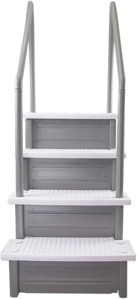 Aqua Select Anti-Slip In-Pool Steps, Gray, 28in W x 81in H, 300 lbs Capacity - For Above Ground Pools
