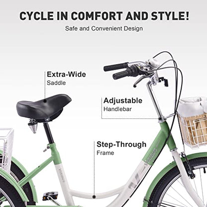 Viribus Adult Tricycle, 24 Inch, 7 Speed, 3 Wheel With Baskets