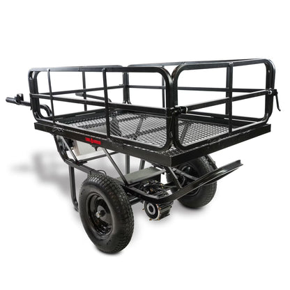 Chore Warrior Electric Wheelbarrow Powered Utility Cart, 350 LBS Capacity, Metal Mesh Deck, 8 Hour Battery Life