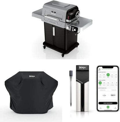 5-in-1 Electric and Propane 3-Burner Outdoor Grill and Smoker, Stainless Steel