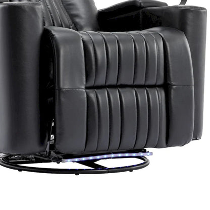 Power Home Theater Recliner Chair, 34.6 D x 38.2 W x 41.4 H, 110-160 Recline, 270 Swivel