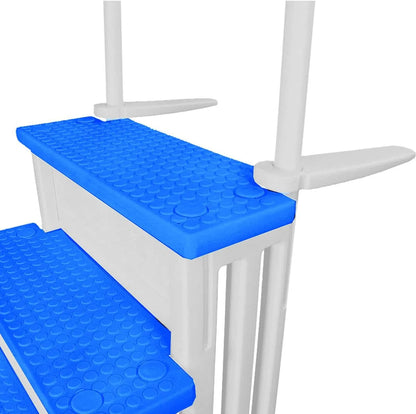Aqua Select Anti-Slip In-Pool Steps, Gray, 28in W x 81in H, 300 lbs Capacity - For Above Ground Pools