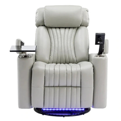 Power Home Theater Recliner Chair, 34.6 D x 38.2 W x 41.4 H, 110-160 Recline, 270 Swivel