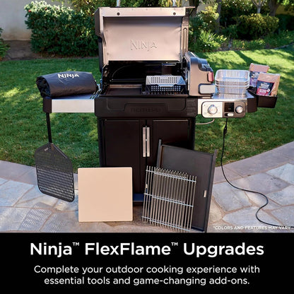 5-in-1 Electric and Propane 3-Burner Outdoor Grill and Smoker, Stainless Steel