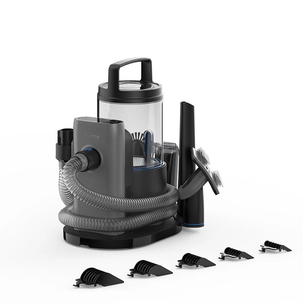 FURME Professional Plus Pet Grooming Vacuum Kit, 5 Tools, 2L Canister