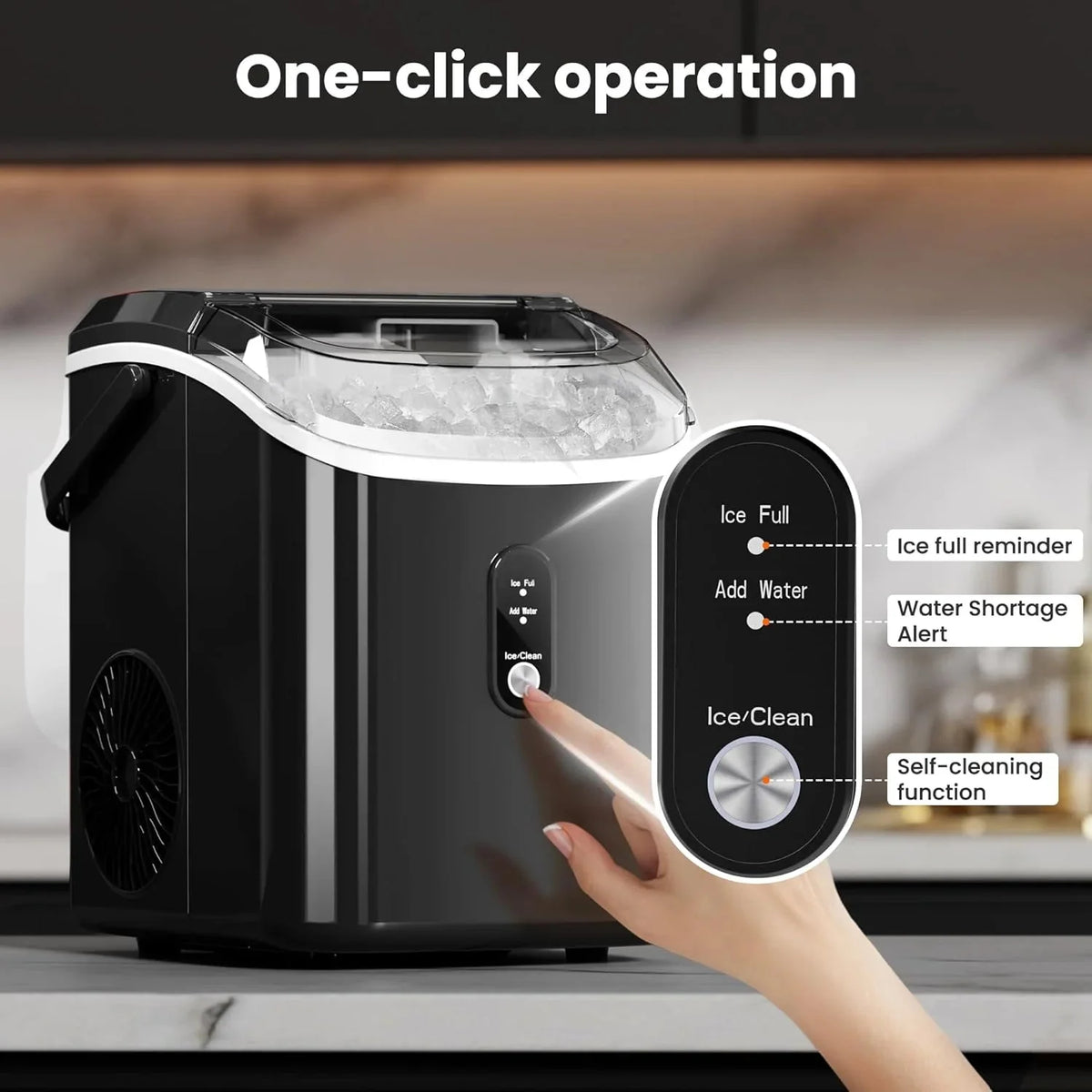 Auseo Countertop Nugget Ice Maker, 35 Lbs Each Day