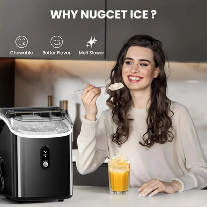 Auseo Countertop Nugget Ice Maker, 35 Lbs Each Day